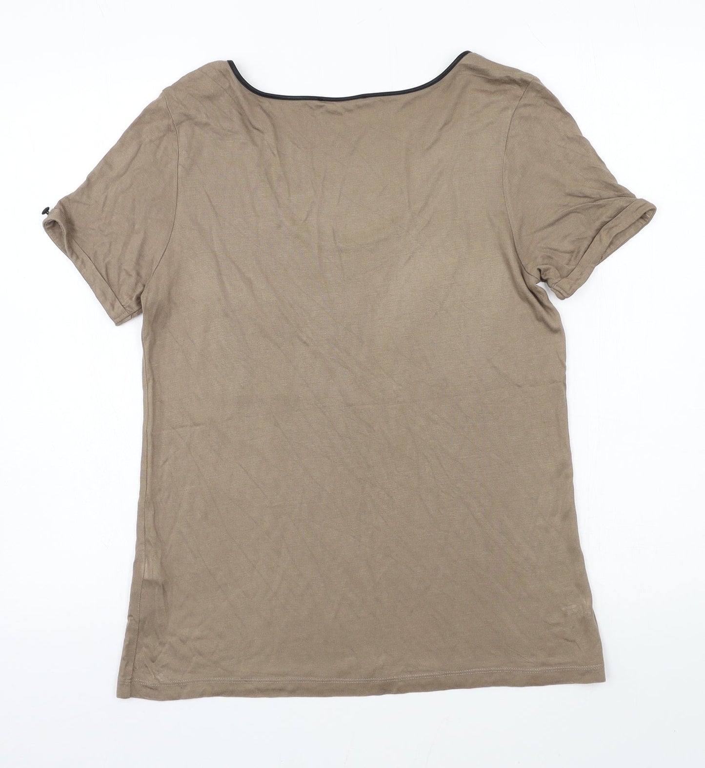 Womens UK Size 12 Marks and Spencer Brown Basic T-Shirt