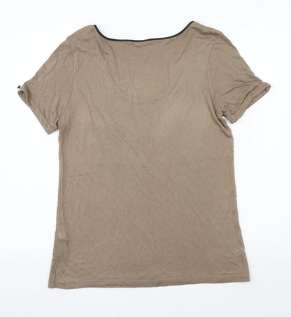 Womens UK Size 12 Marks and Spencer Brown Basic T-Shirt