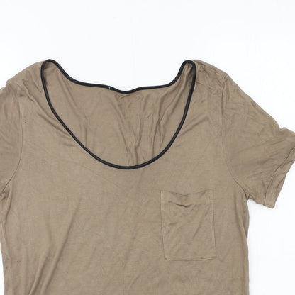 Womens UK Size 12 Marks and Spencer Brown Basic T-Shirt