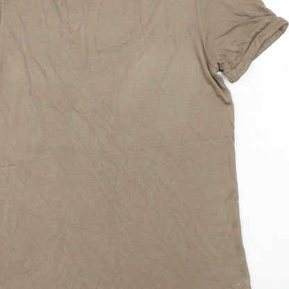 Womens UK Size 12 Marks and Spencer Brown Basic T-Shirt