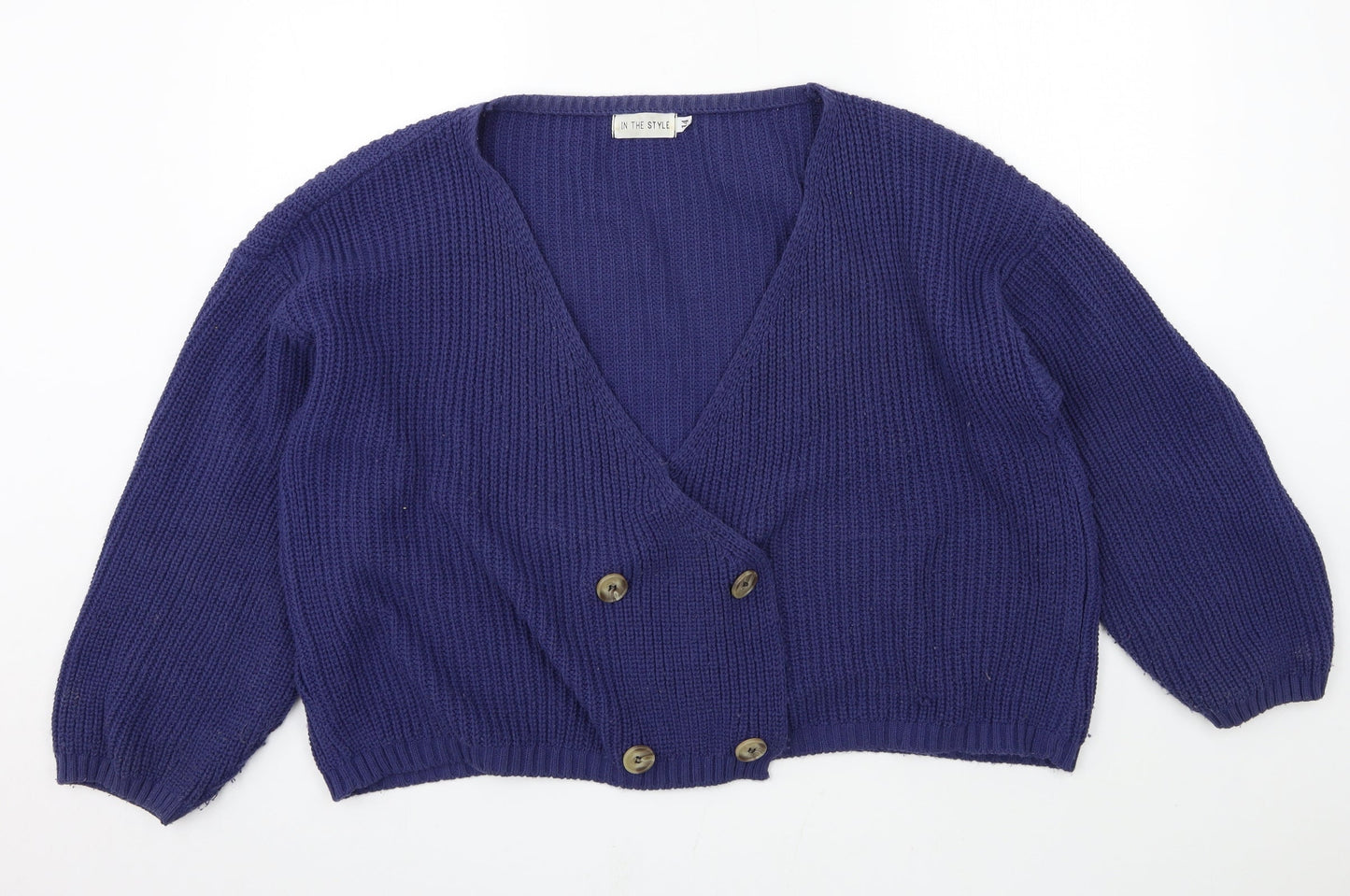 Womens UK Size 14 In the Style Blue Cardigan Jumper