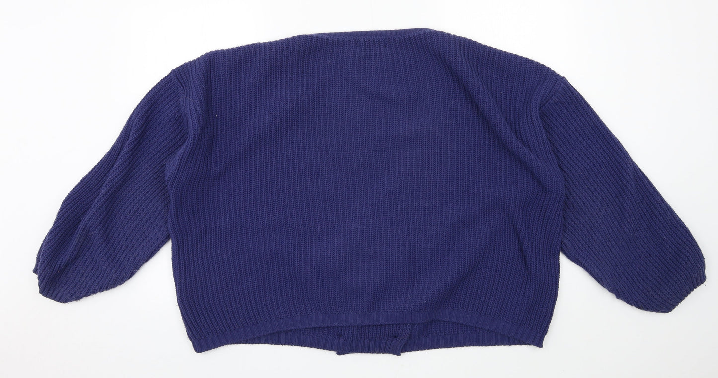 Womens UK Size 14 In the Style Blue Cardigan Jumper