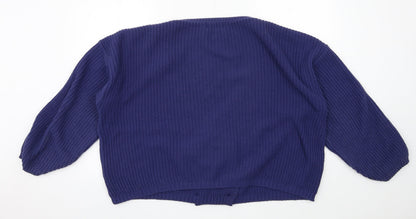 Womens UK Size 14 In the Style Blue Cardigan Jumper
