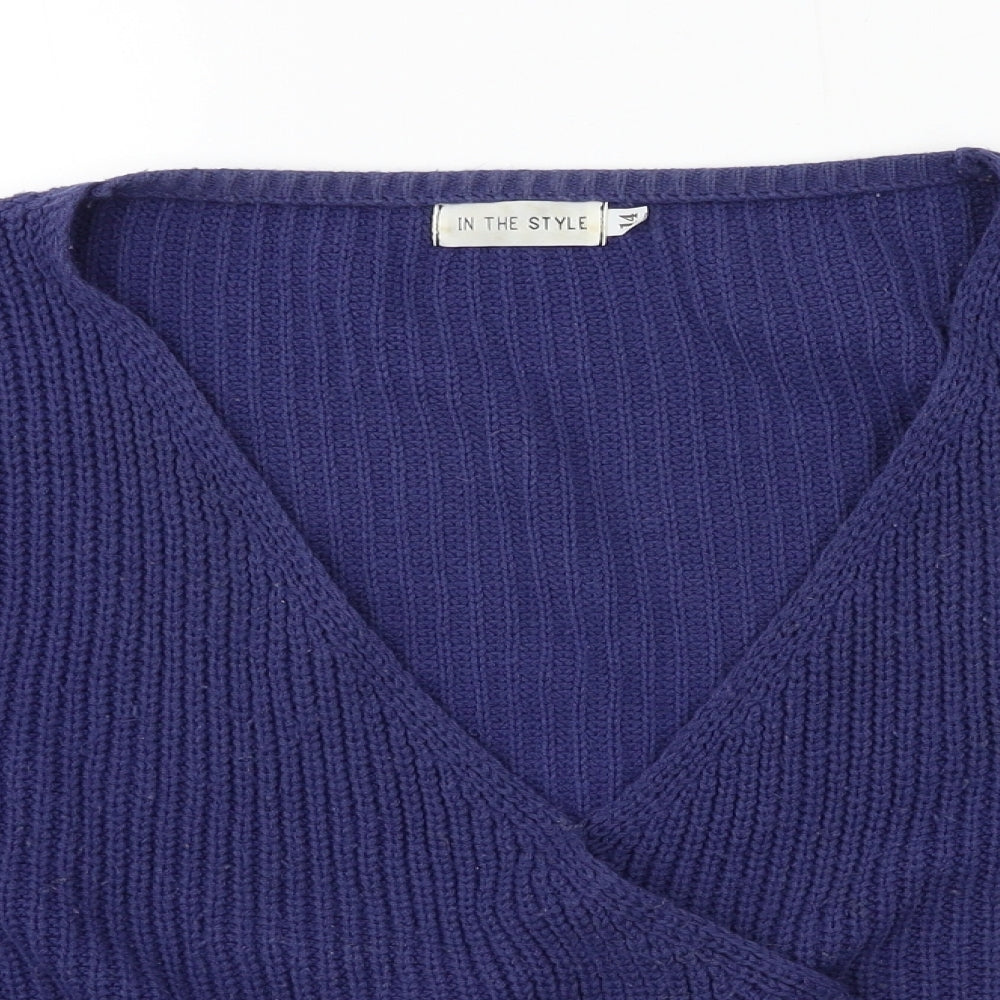 Womens UK Size 14 In the Style Blue Cardigan Jumper