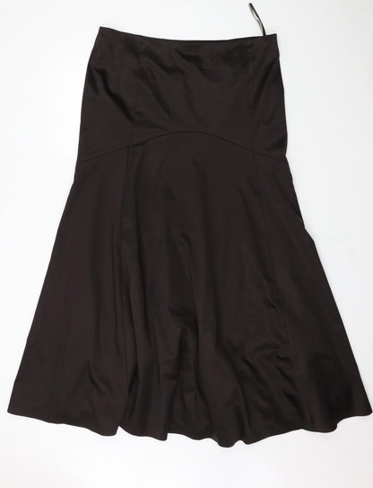 Coast Womens Brown  Satin Flare Skirt Size 18