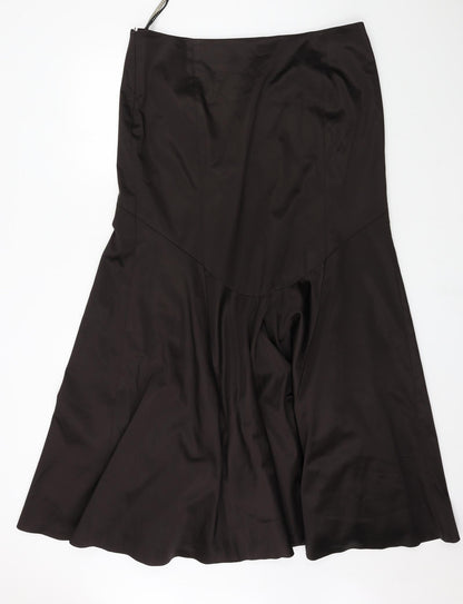 Coast Womens Brown  Satin Flare Skirt Size 18