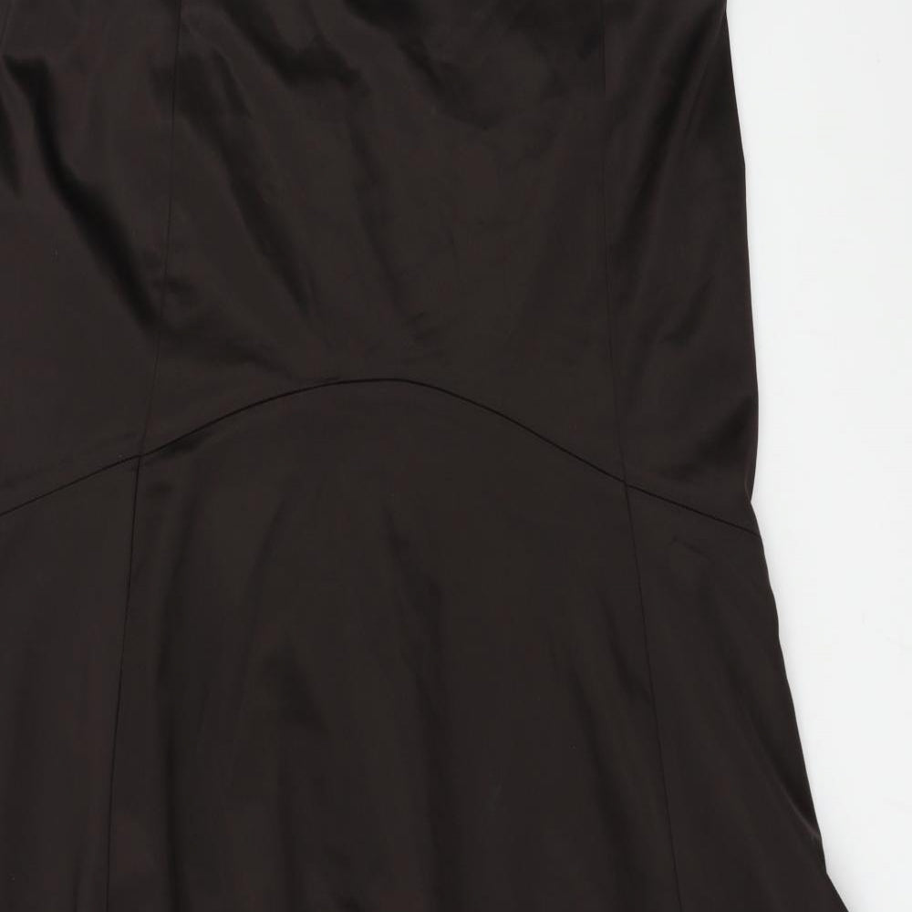 Coast Womens Brown  Satin Flare Skirt Size 18