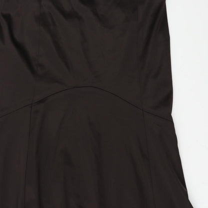 Coast Womens Brown  Satin Flare Skirt Size 18