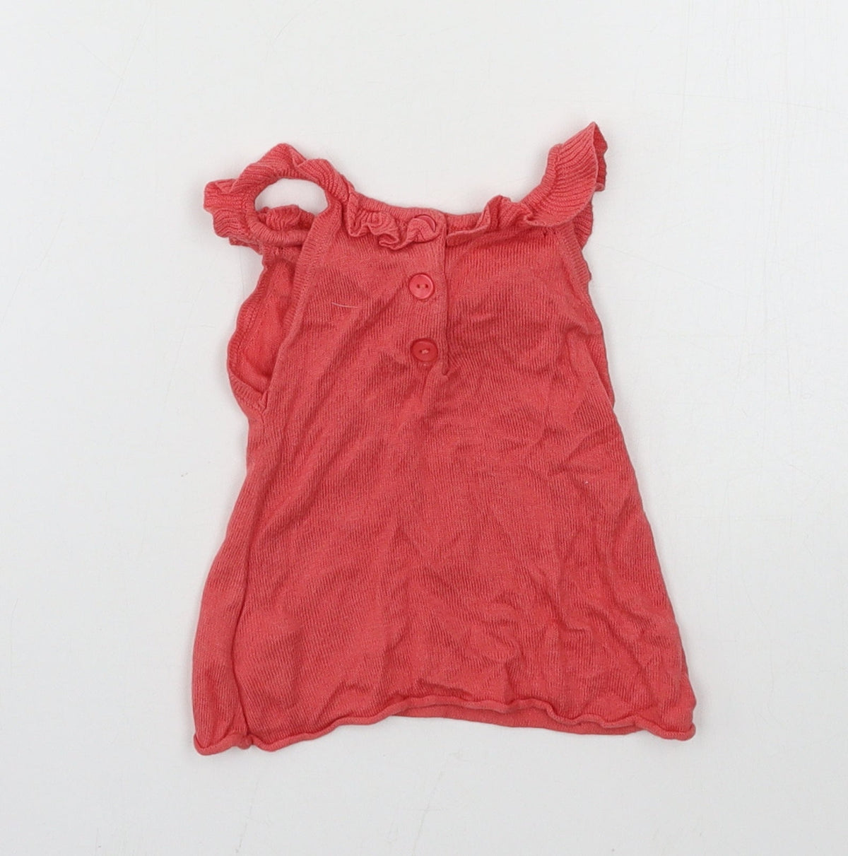 Back view of grain de ble girls’ pink jersey basic tank, size 6, years