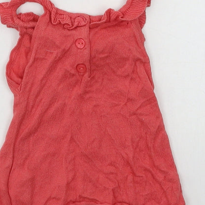 Brand and care label for grain de ble girls’ pink jersey basic tank, size 6, years