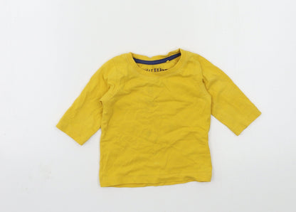 Additional front view of Next boys’ yellow jersey basic t-shirt, size 3-6, months