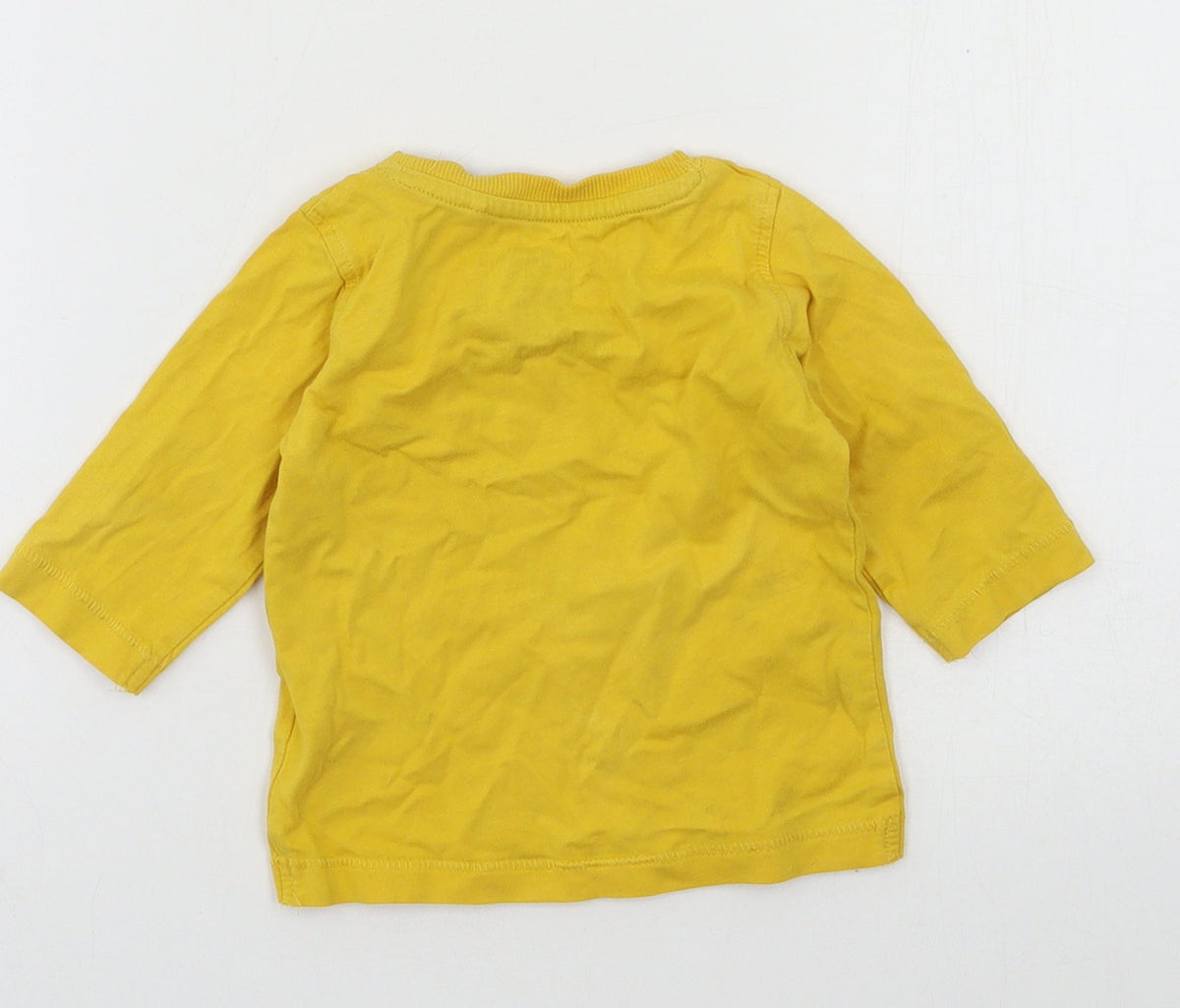Back view of Next boys’ yellow jersey basic t-shirt, size 3-6, months
