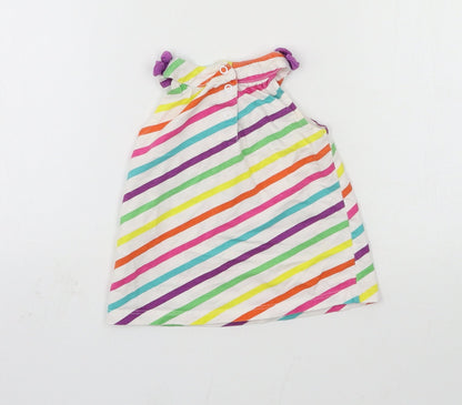 Mothercare Girls Multicoloured Striped Jersey Basic Tank Size 6-9 Months