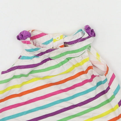 Mothercare Girls Multicoloured Striped Jersey Basic Tank Size 6-9 Months