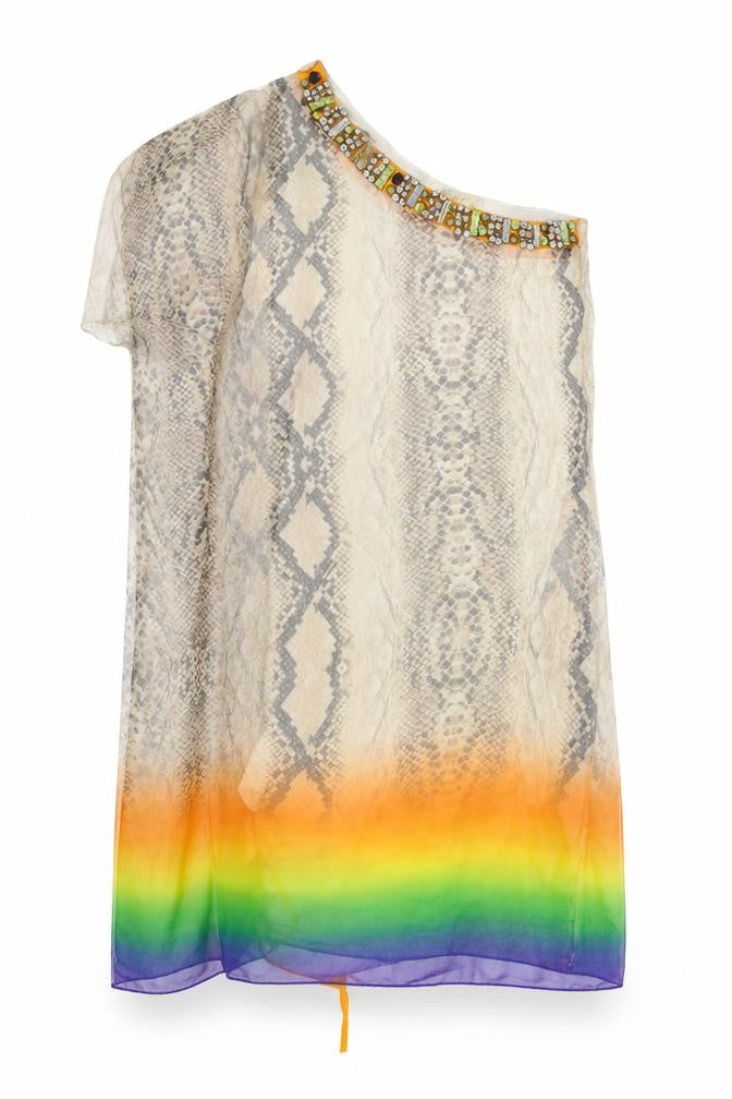 Front view of Party 21 women’s multicoloured animal print jersey bodycon, size M