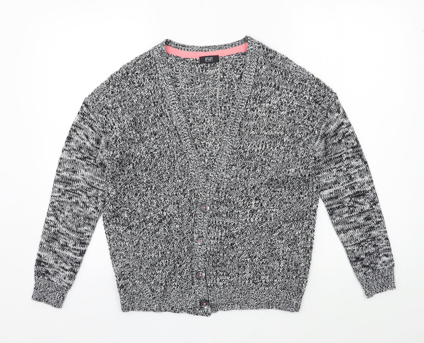 F&F Womens Black  Knit Cardigan Jumper Size 6