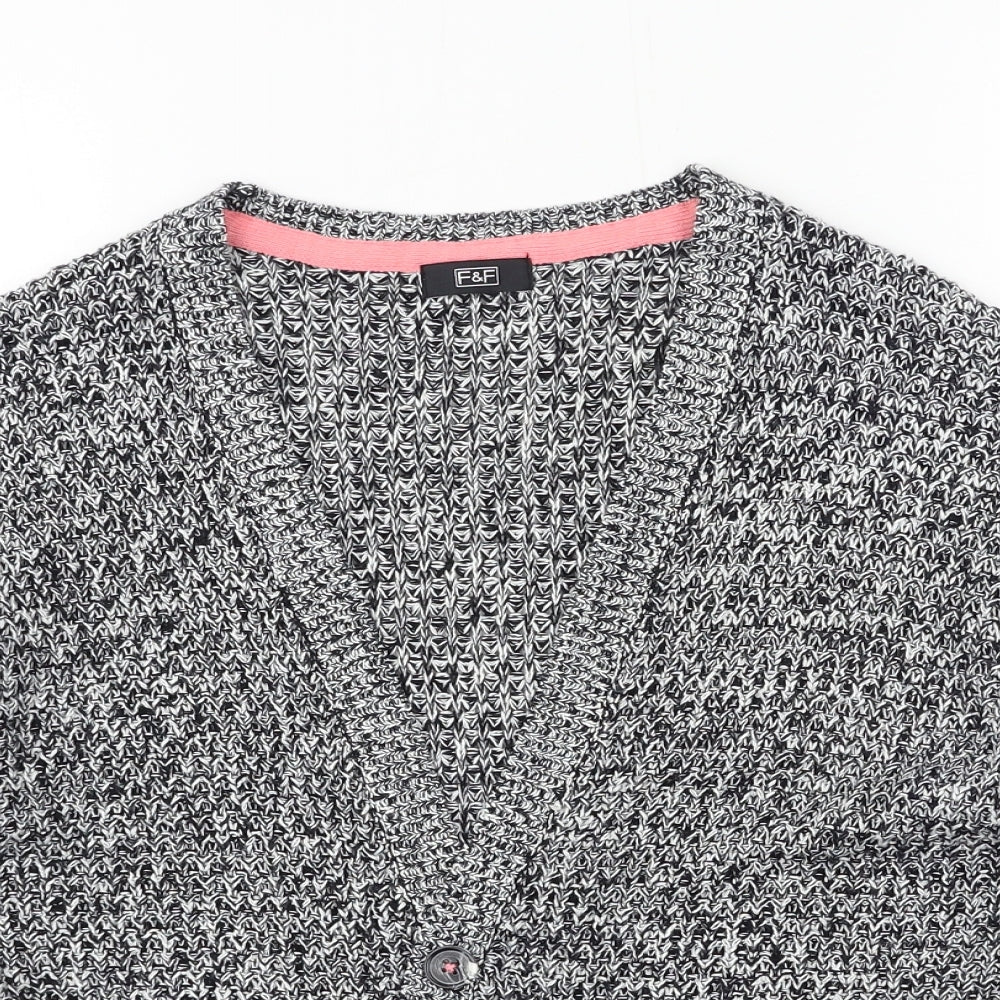 F&F Womens Black  Knit Cardigan Jumper Size 6