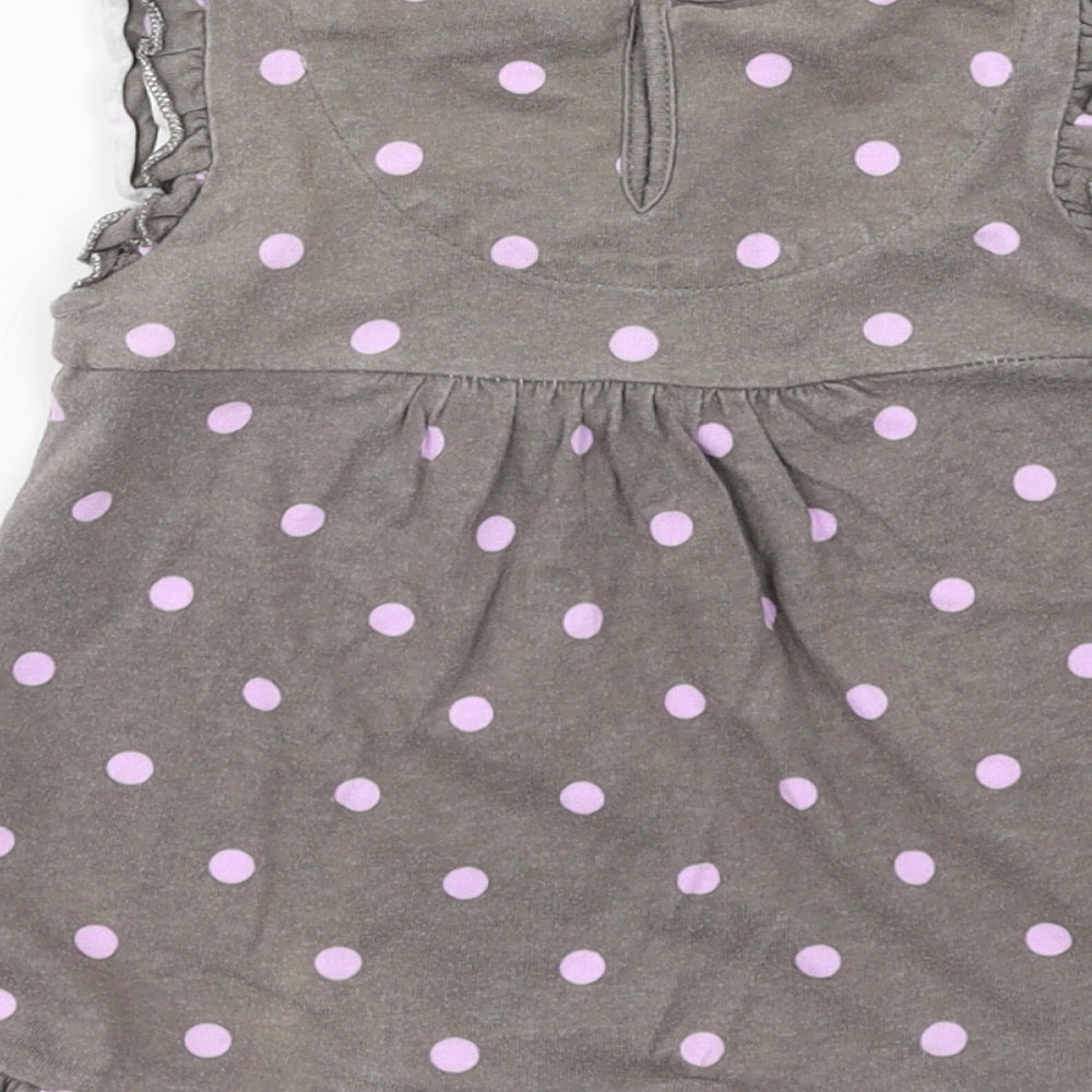 TU Girls Grey Polka Dot Jersey A-Line  Size 18-24 Months  - rabbit