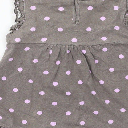 TU Girls Grey Polka Dot Jersey A-Line  Size 18-24 Months  - rabbit