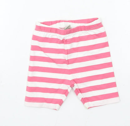 TU Girls Pink Striped Jersey Rain Trousers Trousers Size 12-18 Months