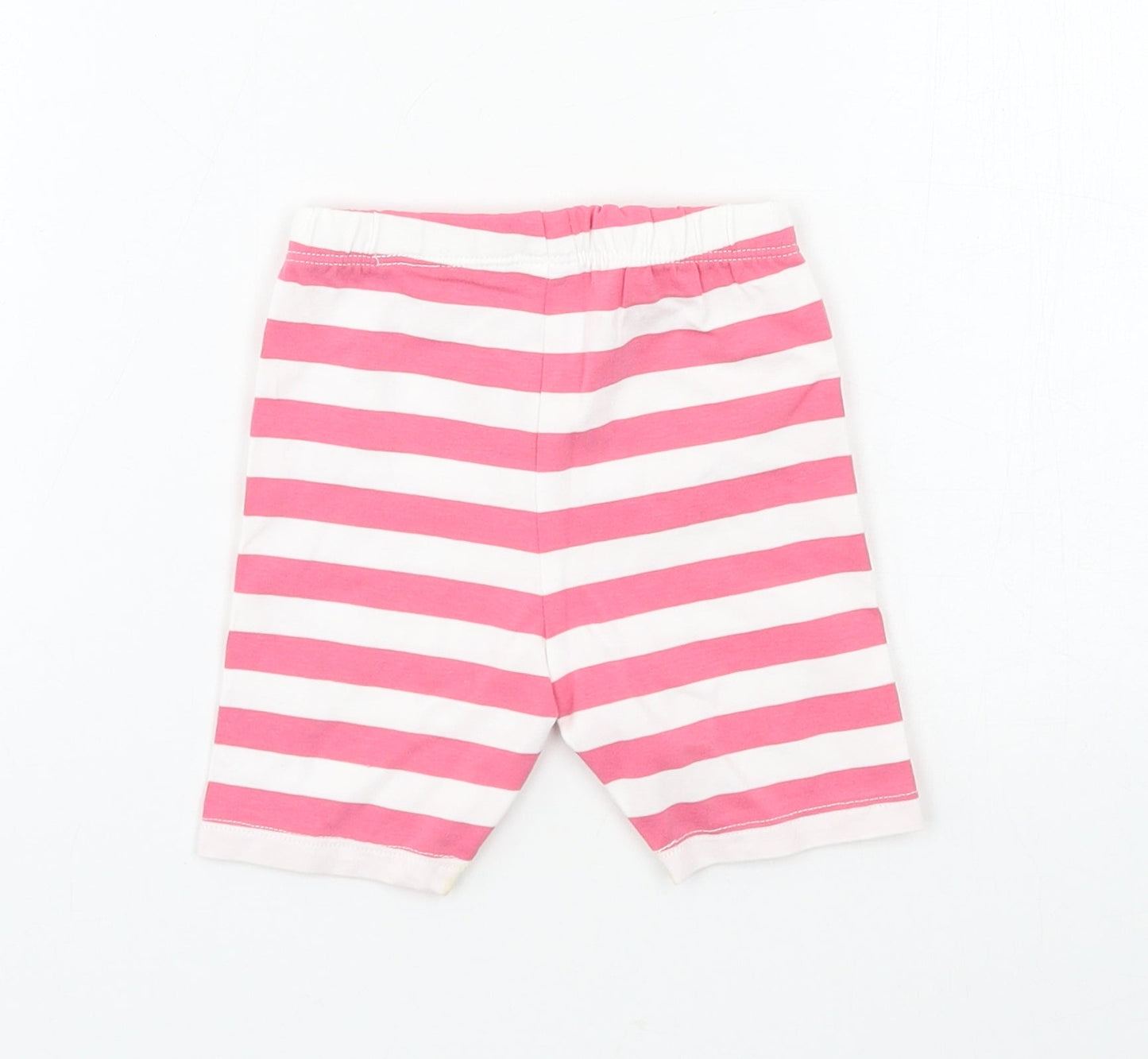 TU Girls Pink Striped Jersey Rain Trousers Trousers Size 12-18 Months