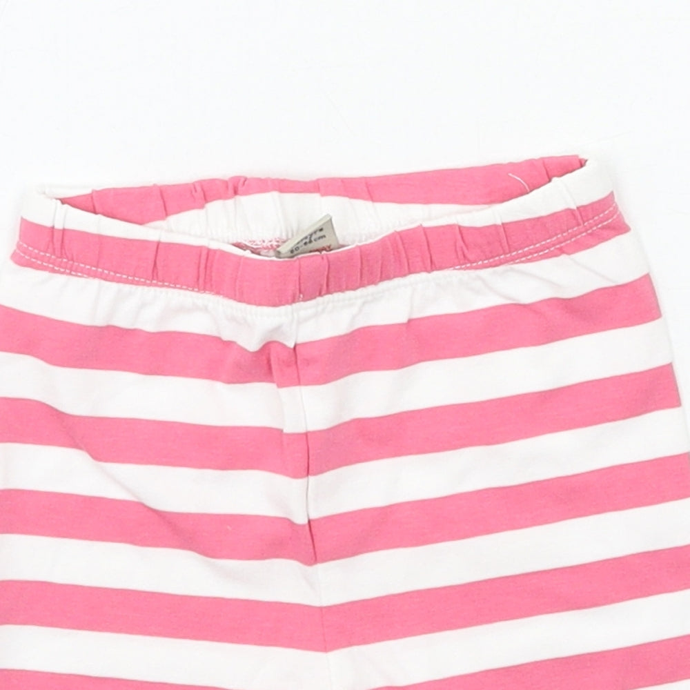TU Girls Pink Striped Jersey Rain Trousers Trousers Size 12-18 Months