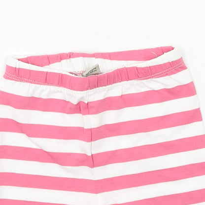 TU Girls Pink Striped Jersey Rain Trousers Trousers Size 12-18 Months