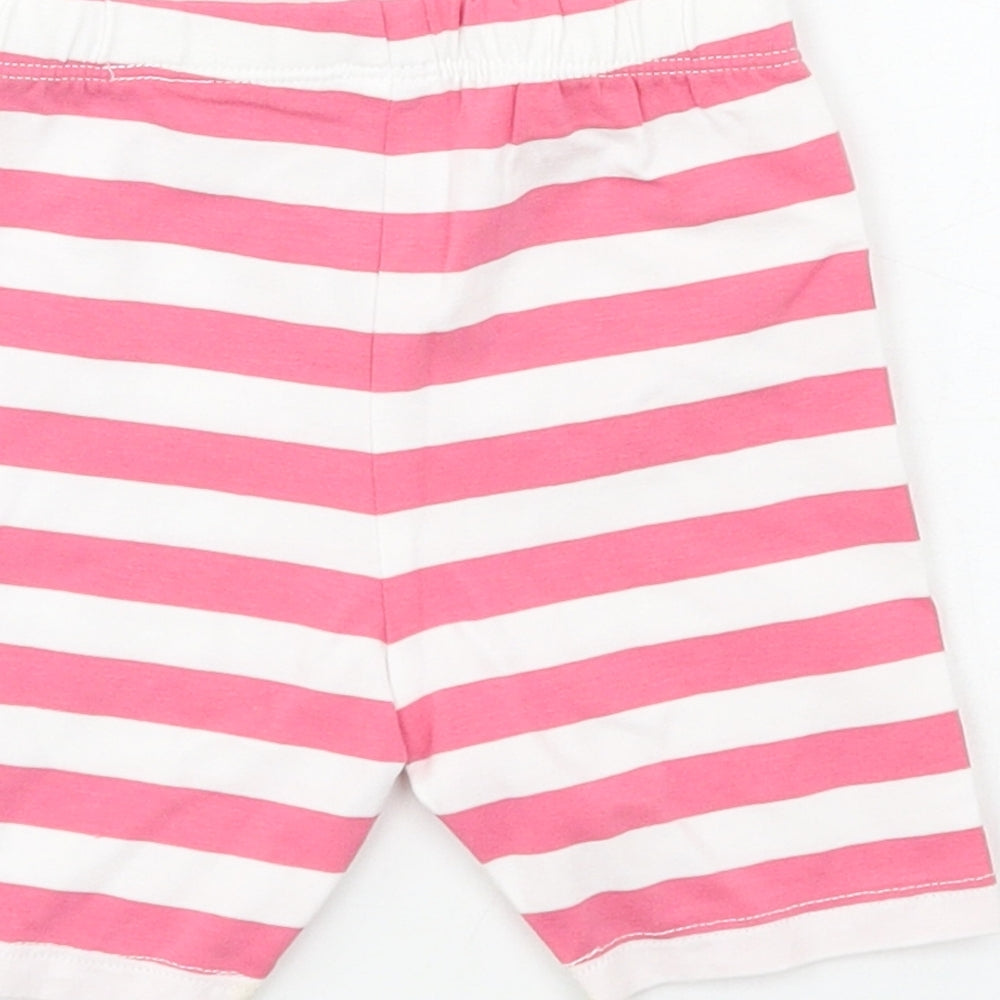 TU Girls Pink Striped Jersey Rain Trousers Trousers Size 12-18 Months