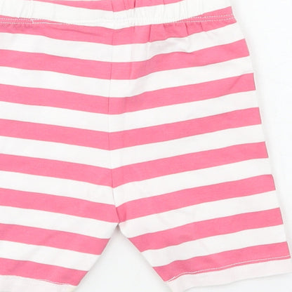 TU Girls Pink Striped Jersey Rain Trousers Trousers Size 12-18 Months