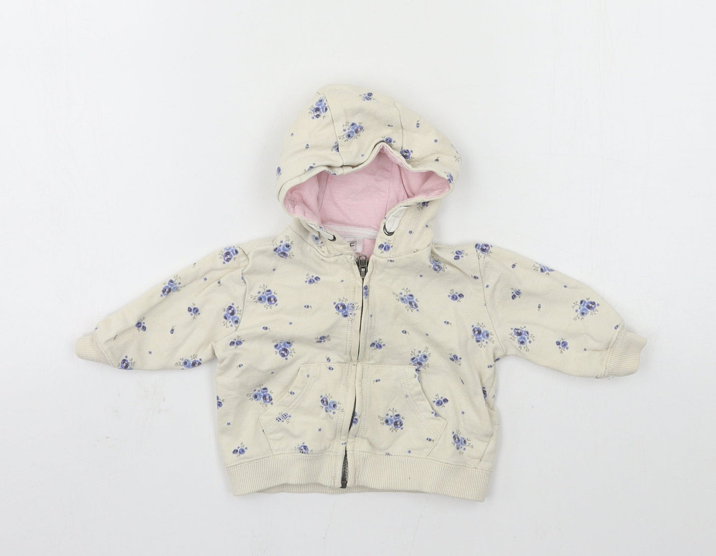 NEXT Boys Ivory Floral Jersey Jacket  Size 0-3 Months