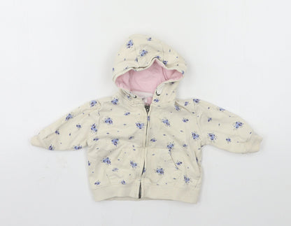 NEXT Boys Ivory Floral Jersey Jacket  Size 0-3 Months