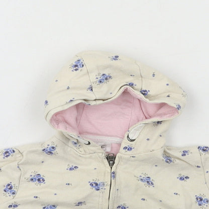 NEXT Boys Ivory Floral Jersey Jacket  Size 0-3 Months