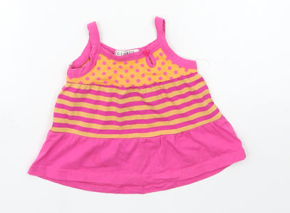 George Girls Multicoloured Striped Jersey Basic T-Shirt Size 9-12 Months