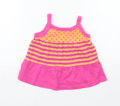 George Girls Multicoloured Striped Jersey Basic T-Shirt Size 9-12 Months