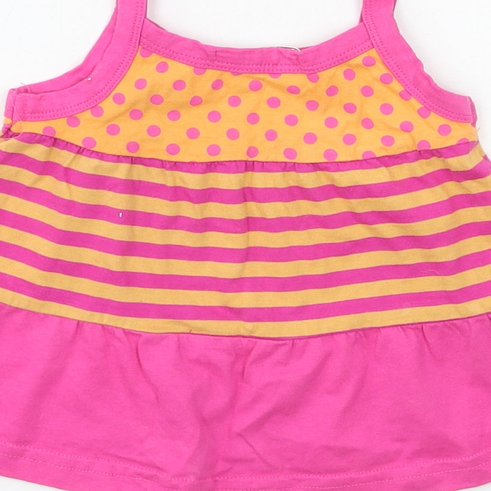 George Girls Multicoloured Striped Jersey Basic T-Shirt Size 9-12 Months