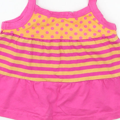 George Girls Multicoloured Striped Jersey Basic T-Shirt Size 9-12 Months
