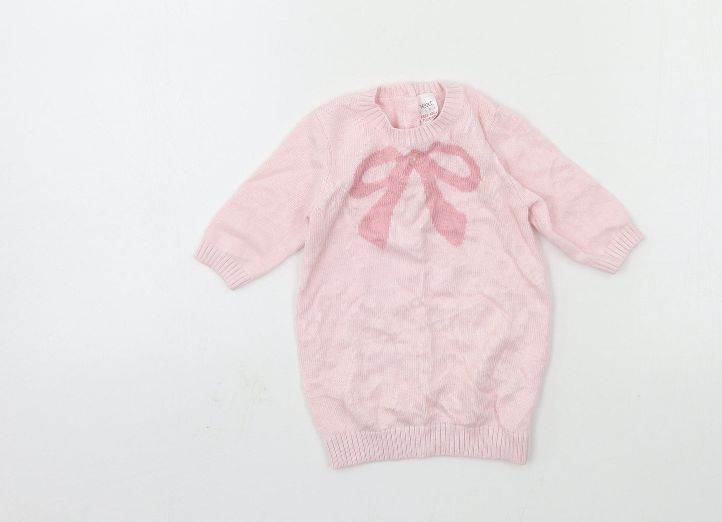 NEXT Girls Pink  Knit Pullover Jumper Size 0-3 Months
