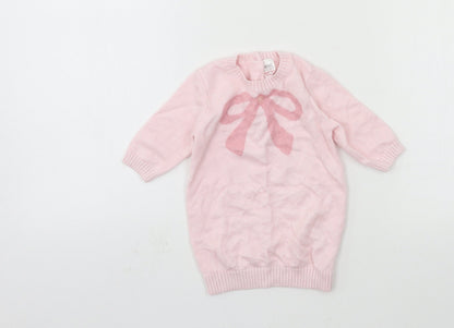 NEXT Girls Pink  Knit Pullover Jumper Size 0-3 Months