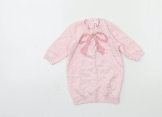 NEXT Girls Pink  Knit Pullover Jumper Size 0-3 Months