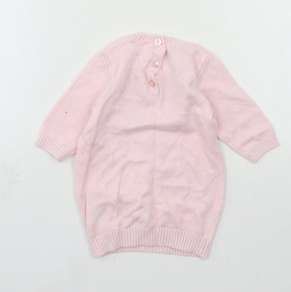 NEXT Girls Pink  Knit Pullover Jumper Size 0-3 Months