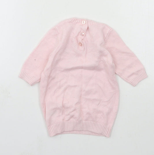 NEXT Girls Pink  Knit Pullover Jumper Size 0-3 Months