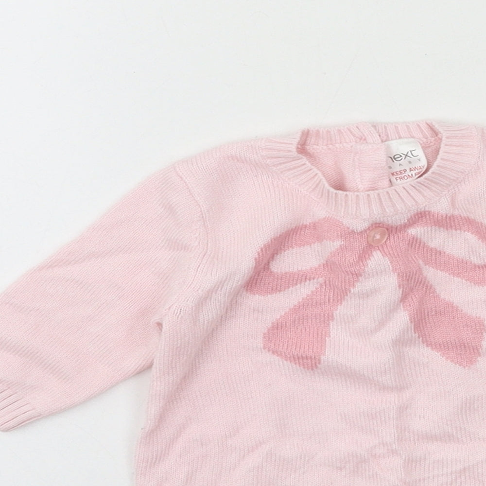 NEXT Girls Pink  Knit Pullover Jumper Size 0-3 Months