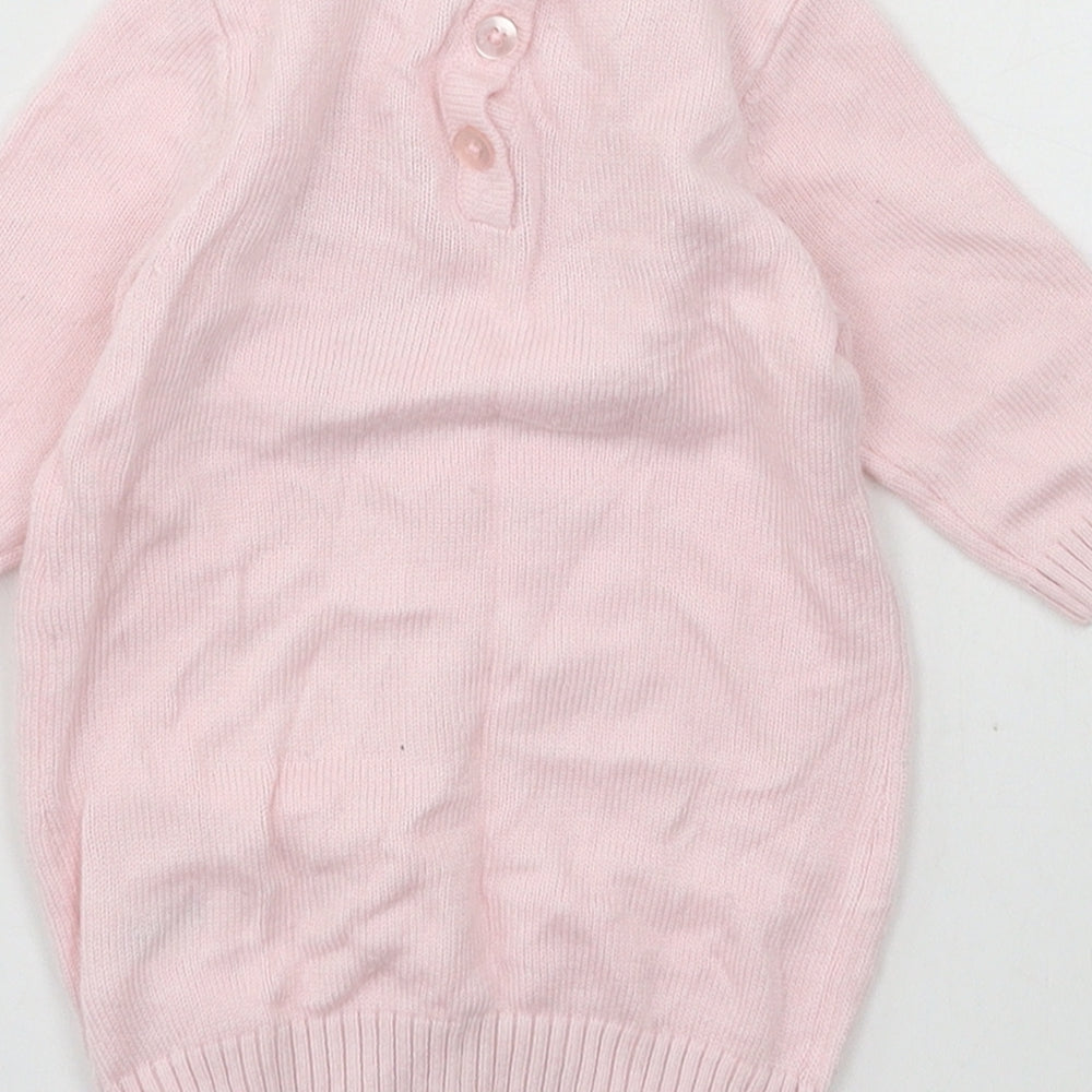 NEXT Girls Pink  Knit Pullover Jumper Size 0-3 Months