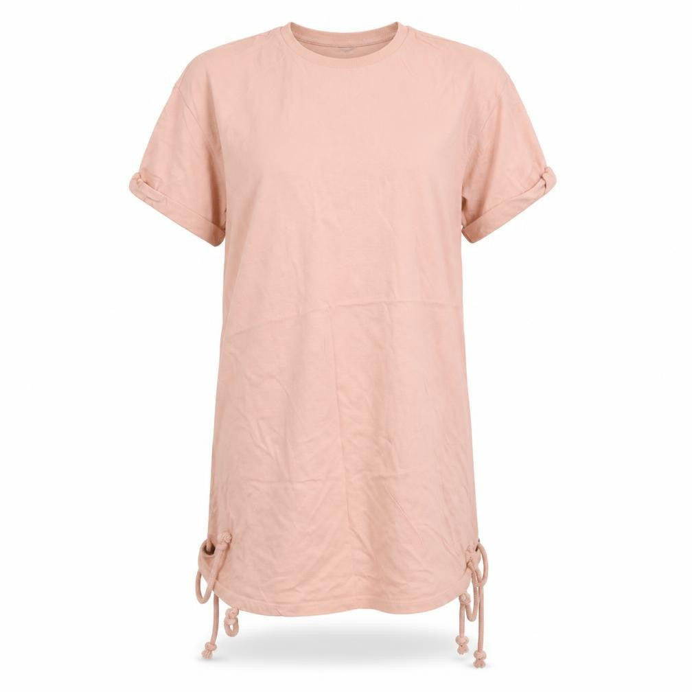 Front view of ASOS women’s pink t-shirt dress, size UK 10