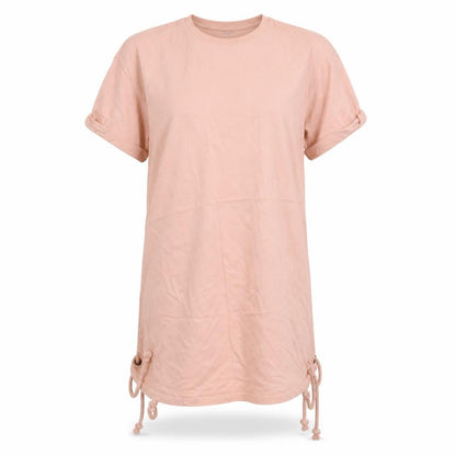 Front view of ASOS women’s pink t-shirt dress, size UK 10