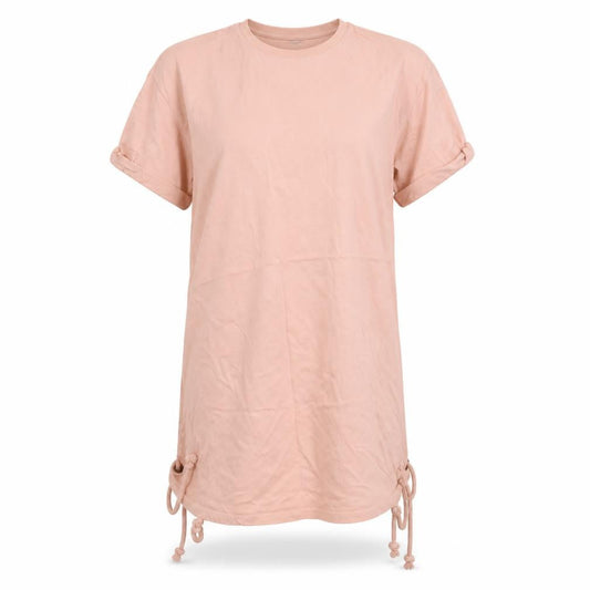 Front view of ASOS women’s pink t-shirt dress, size UK 10