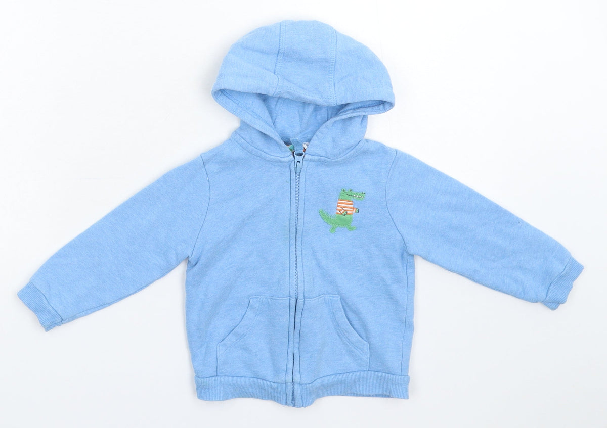 Additional front view of John Lewis Baby Blue Jacket, size 12-18, Months