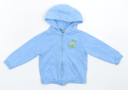 Additional front view of John Lewis Baby Blue Jacket, size 12-18, Months