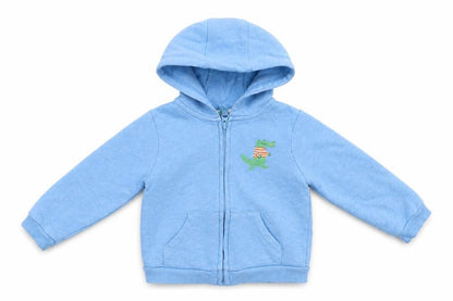 Front view of John Lewis Baby Blue Jacket, size 12-18, Months