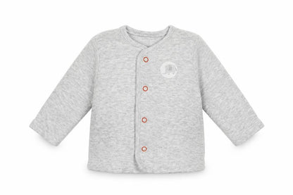 Front view of BHS Baby Grey Jersey Cardigan Jumper One Size